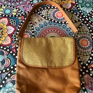Elegant Tan and Yellow Women's Shoulder Bag